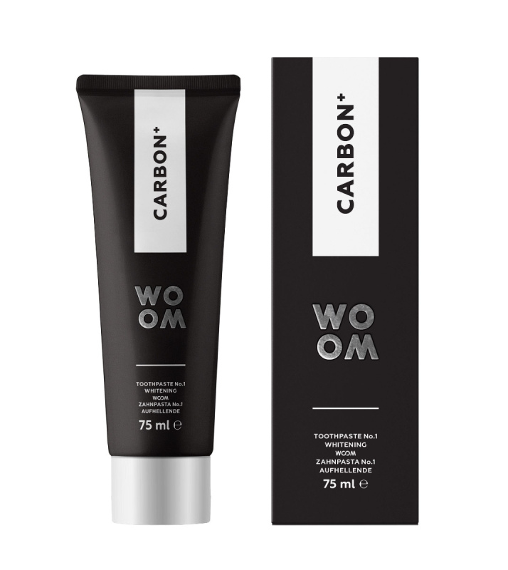WOOM Carbon+ Toothpaste černá bělicí zubní pasta 75 ml