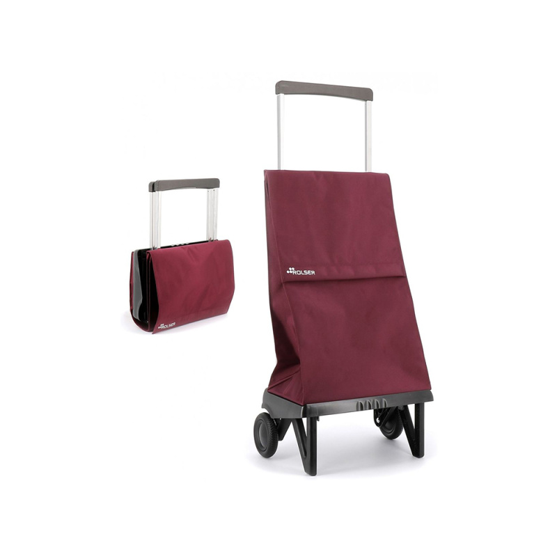 Rolser Plegamatic Original MF nákupní skládací taška na kolečkách, bordó