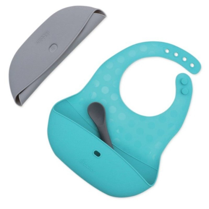 BBLÜV Pöket bryndák s lžičkou Grey/Aqua 2 ks