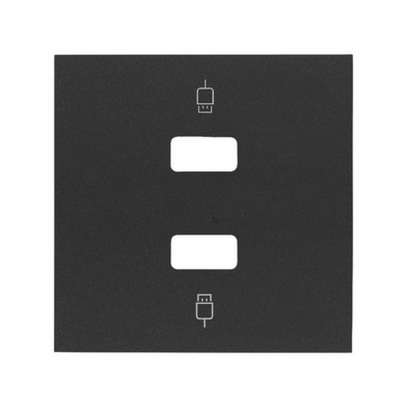 Kryt 2 násobné USB zásuvky SIMON 100 10001090-238, černá matná