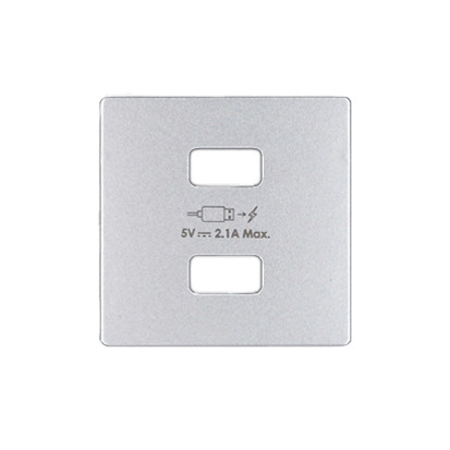 Kryt pro nabíječku USB SIMON 8221096-093, hliníková