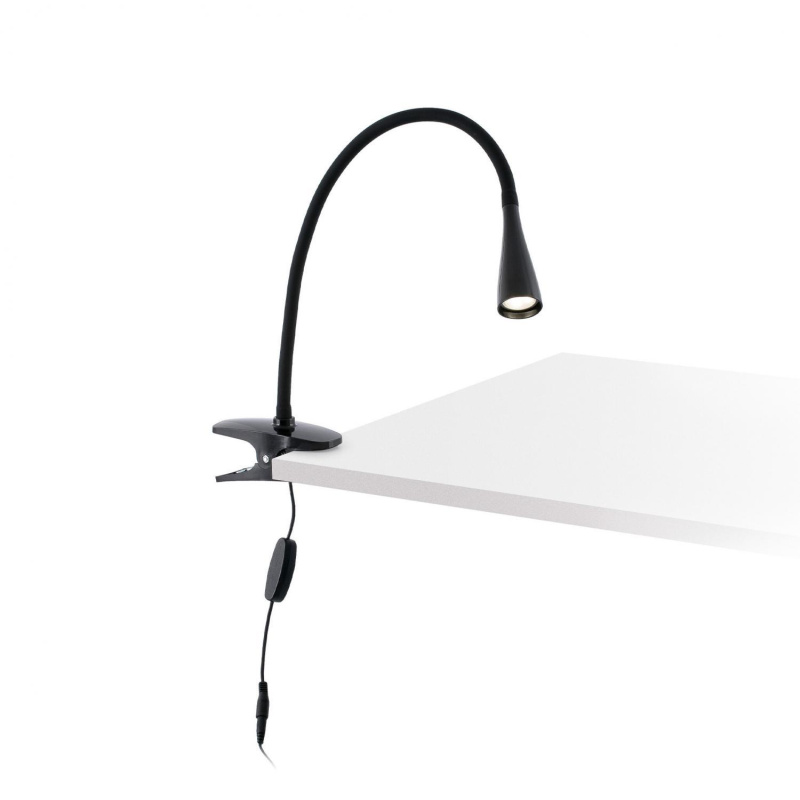 FARO Stolní LED lampa LENA s klipem Barva: Černá