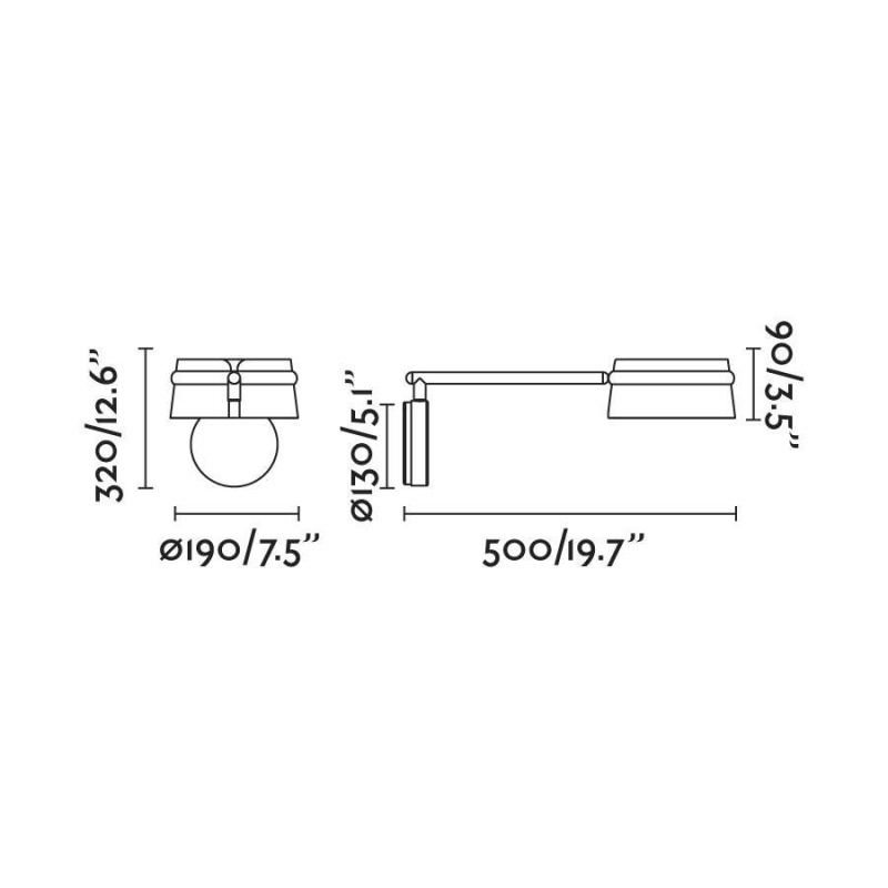 LOOP nástěnná lampa, jasan, s nastavitelným ramenem - FARO