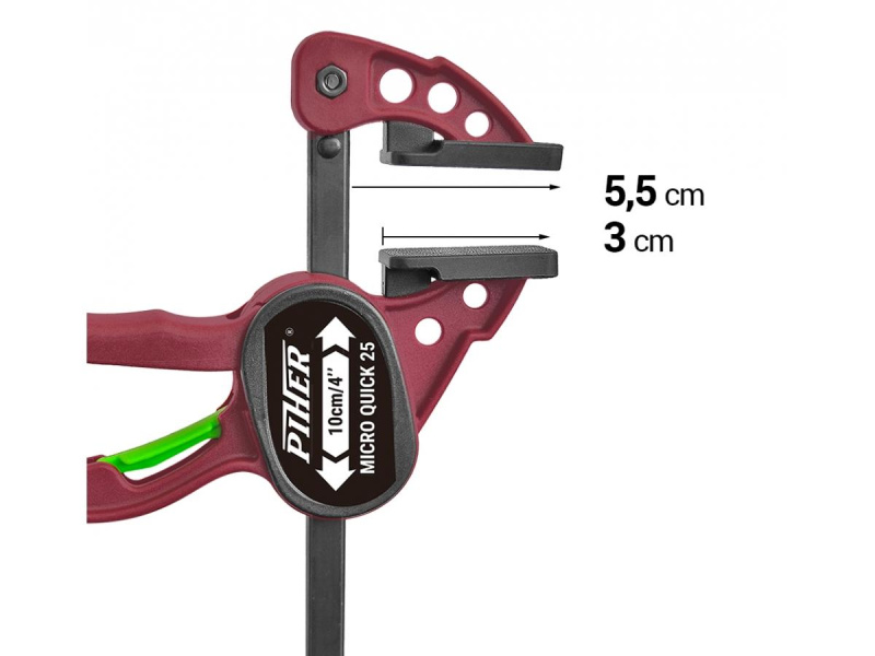 Piher - jednoruční rychlosvěrka - Micro Quick 10 cm Délka: 10 cm