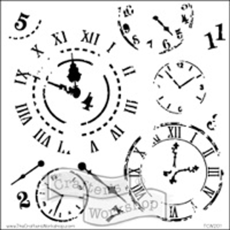 The Crafter´s Workshop Šablona TCW - hodiny, Time Travel - VYBERTE VELIKOST - Šablona TCW 12"x12" (30,5x30,5 cm) - Time Travel