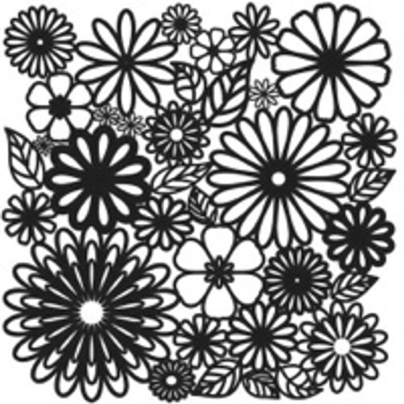 The Crafter´s Workshop Šablona TCW - Flower Frenzy - VYBERTE VELIKOST - Šablona TCW 12"x12" (30,5x30,5 cm) - Flower Frenzy