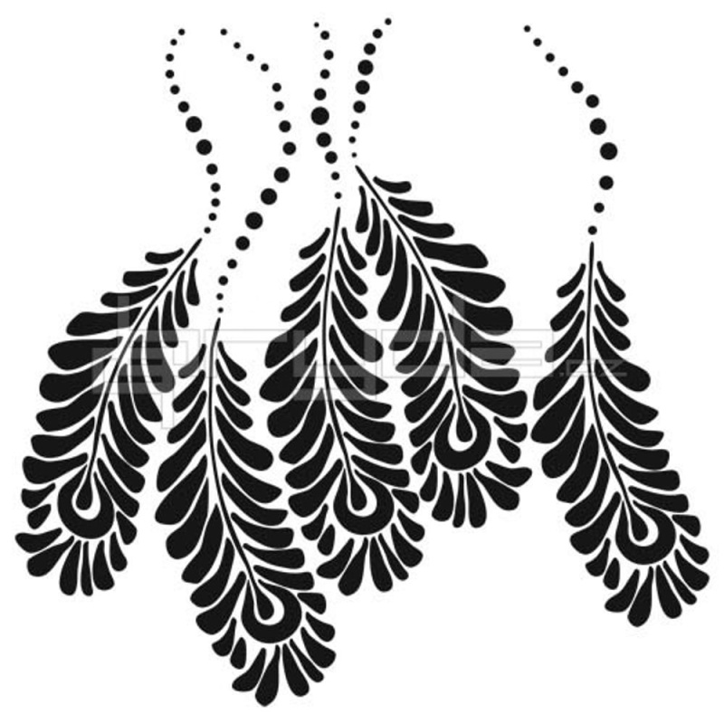 The Crafter´s Workshop Šablona TCW - Peacock Feathers - VYBERTE VELIKOST - Šablona TCW 6"x6" (15,2x15,2 cm) - Peacock Feathers