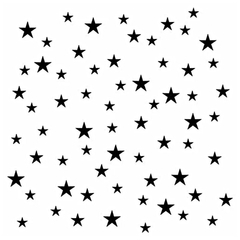 The Crafter´s Workshop Šablona TCW - Random Stars - VYBERTE VELIKOST - Šablona TCW 12"x12" (30,5x30,5 cm) - Random Stars