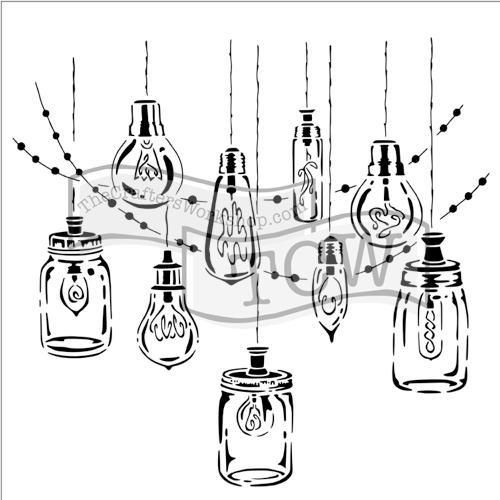 The Crafter´s Workshop Šablona TCW - Party Lights - VYBERTE VELIKOST - Šablona TCW 12"x12" (30,5x30,5 cm) - Party Lights