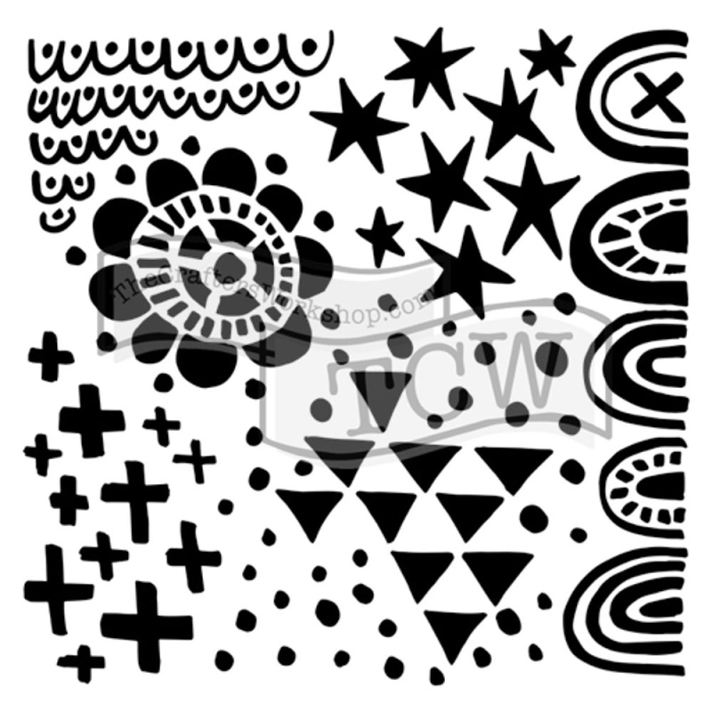 The Crafter´s Workshop Šablona TCW - Positivity - VYBERTE VELIKOST - Šablona TCW 12"x12" (30,5x30,5 cm) - Positivity