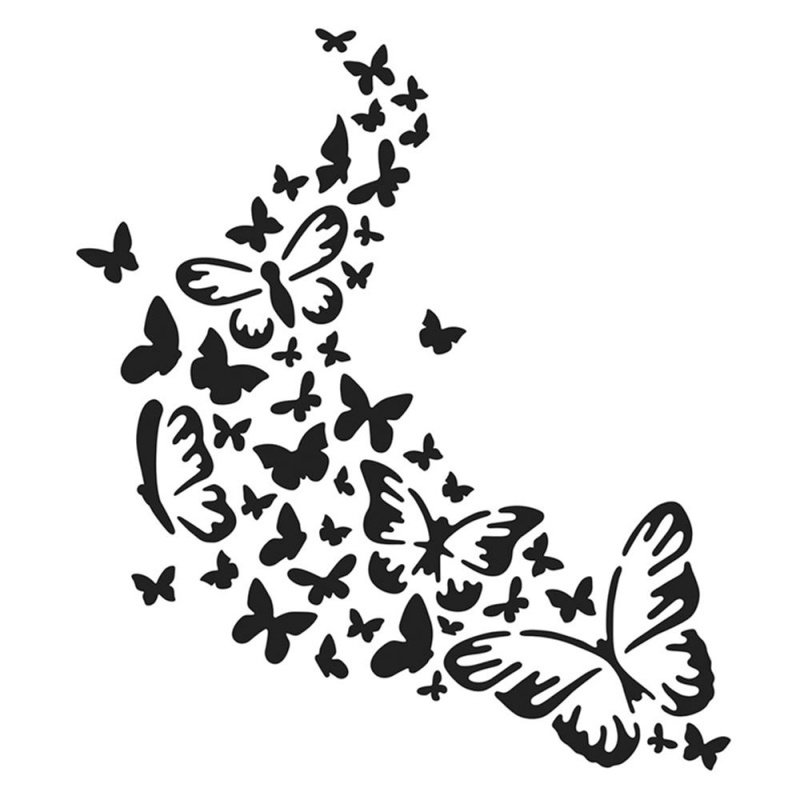 The Crafter´s Workshop Šablona TCW - Butterfly Trail - VYBERTE VELIKOST - Šablona TCW 12"x12" (30,5x30,5 cm) - Butterfly Trail