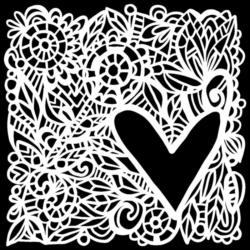 The Crafter´s Workshop Šablona TCW - Love Frame - VYBERTE VELIKOST - Šablona TCW 12"x12" (30,5x30,5 cm) - Love Frame