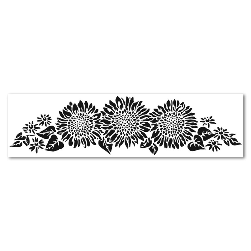 The Crafter´s Workshop Šablona TCW 16,5"x6" (42x15 cm) - Sunflower Spray