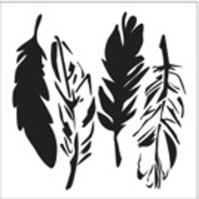 The Crafter´s Workshop Šablona TCW - 4 Feathers - VYBERTE VELIKOST - Šablona TCW 6"x6" (15,2x15,2 cm) - 4 Feathers