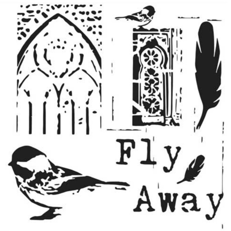 The Crafter´s Workshop Šablona TCW - Fly Away - VYBERTE VELIKOST - Šablona TCW 6"x6" (15,2x15,2 cm) - Fly Away