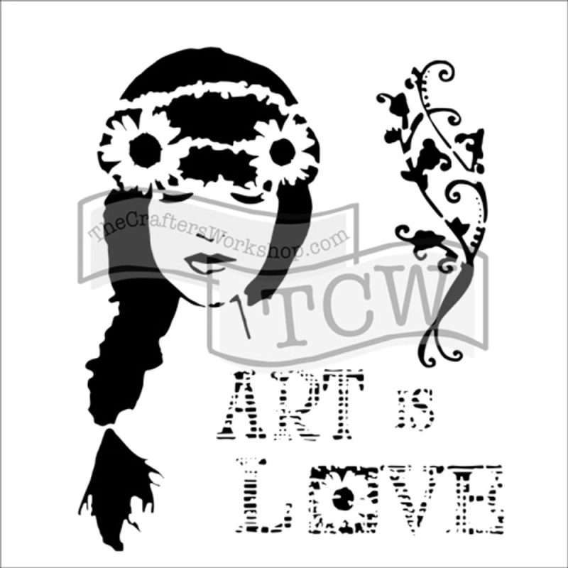The Crafter´s Workshop Šablona TCW - Art is love - VYBERTE VELIKOST - Šablona TCW 6"x6" (15,2x15,2 cm) - Art is love