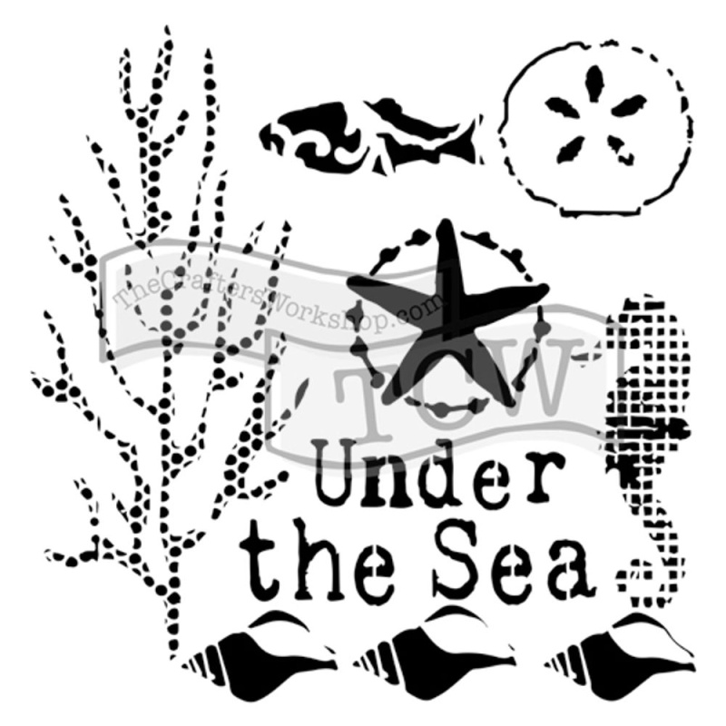 The Crafter´s Workshop Šablona TCW - Under the sea - VYBERTE VELIKOST - Šablona TCW 6"x6" (15,2x15,2 cm) - Under the sea