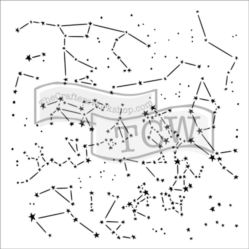 The Crafter´s Workshop Šablona TCW - Constellations - VYBERTE VELIKOST - Šablona TCW 6"x6" (15,2x15,2 cm) - Constellations