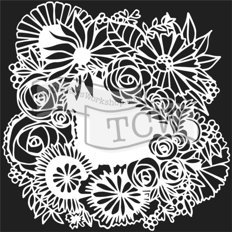 The Crafter´s Workshop Šablona TCW - Floral Statement - VYBERTE VELIKOST - Šablona TCW 6"x6" (15,2x15,2 cm) - Floral Statement