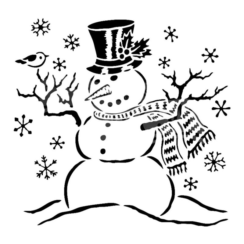 The Crafter´s Workshop Šablona TCW - Mr. Snowman - VYBERTE VELIKOST - Šablona TCW 6"x6" (15,2x15,2 cm) - Mr. Snowman
