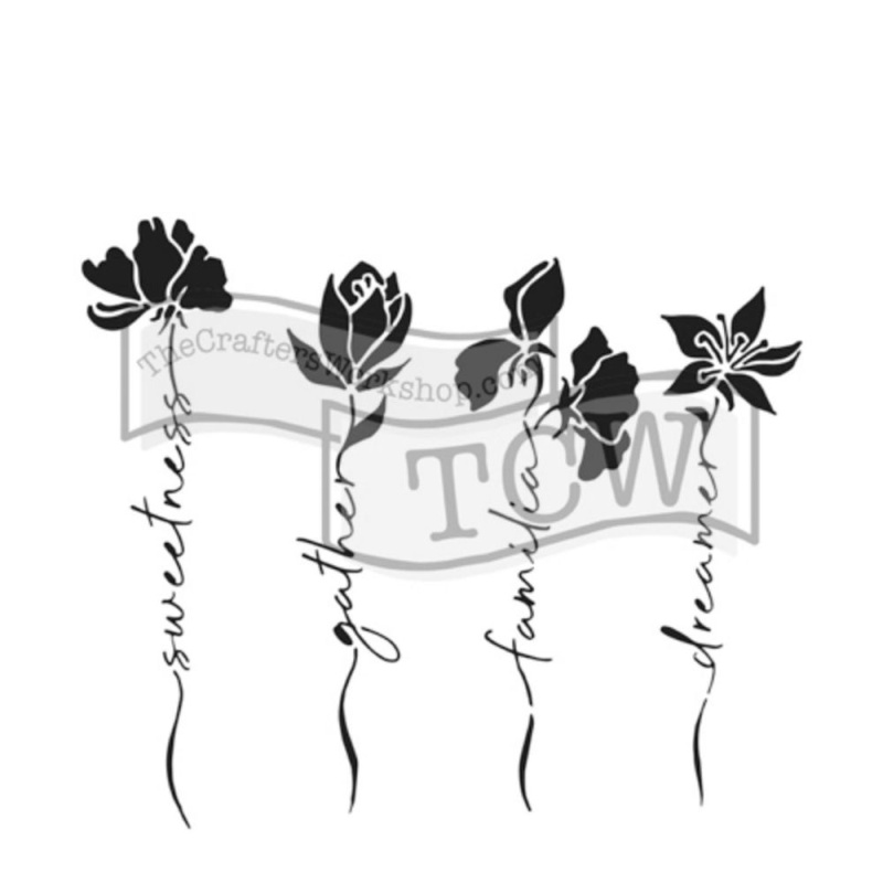 The Crafter´s Workshop Šablona TCW - Word Stems - VYBERTE VELIKOST - Šablona TCW 6"x6" (15,2x15,2 cm) - Word Stems