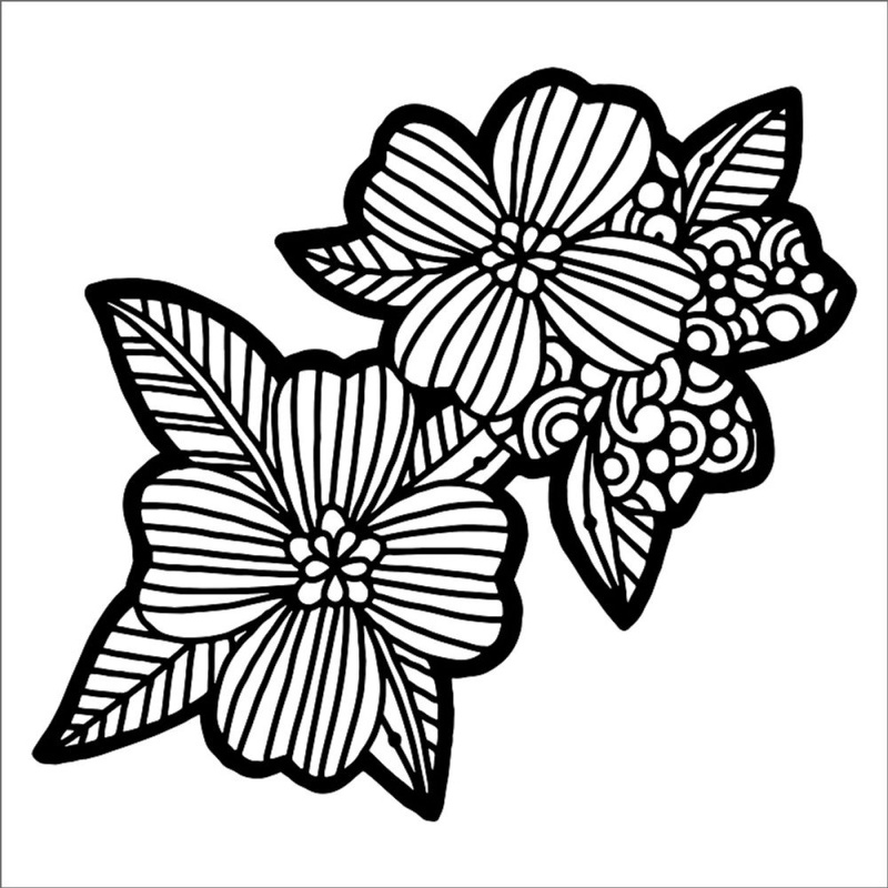 Šablona TCW 6aquot;x6aquot; (15,2x15,2 cm) - Dogwood Pair Aladine