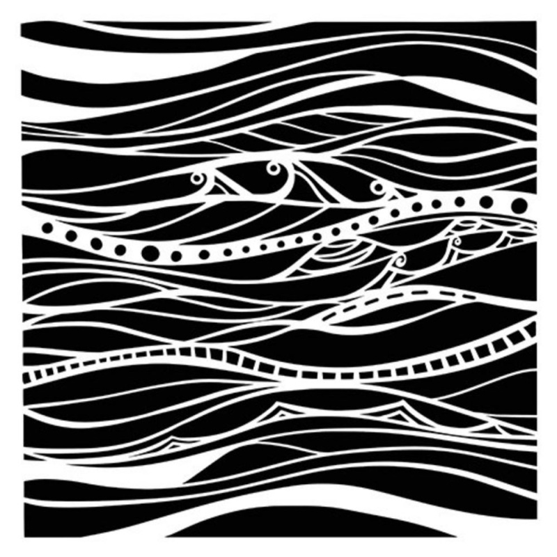 The Crafter´s Workshop Šablona TCW - Calm Waves - VYBERTE VELIKOST - Šablona TCW 6"x6" (15,2x15,2 cm) - Calm Waves