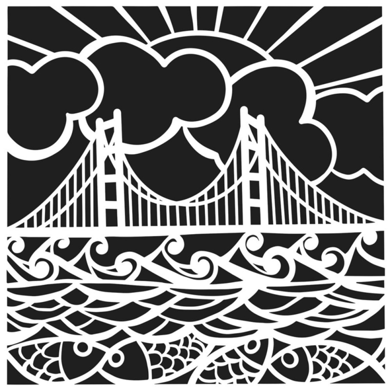 The Crafter´s Workshop Šablona TCW - Golden Gate - VYBERTE VELIKOST - Šablona TCW 12"x12" (30,5x30,5 cm) - Golden Gate