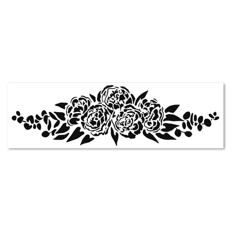 The Crafter´s Workshop Šablona TCW 16,5"x6" (42x15 cm) - Peony Spray
