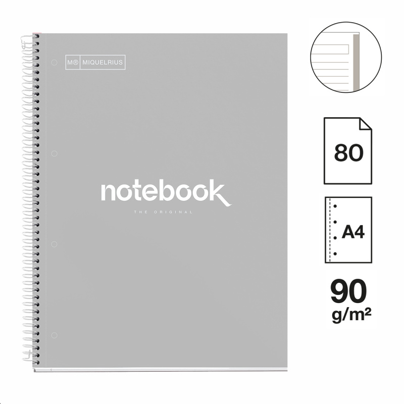 Emoticons A4 poznámkový blok 90 g - šedý