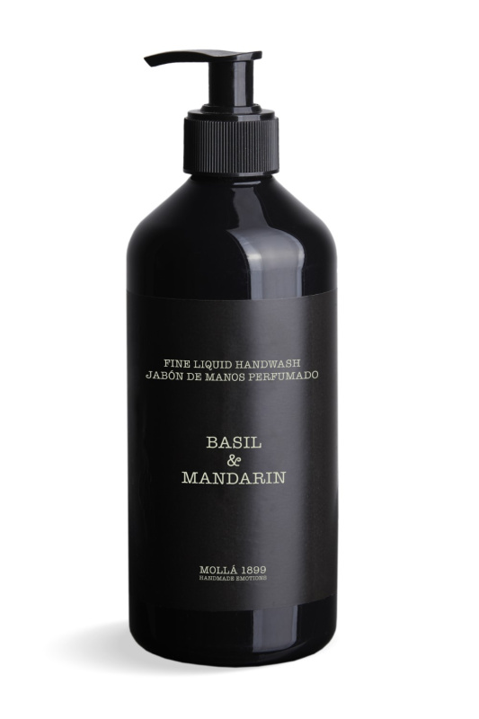 Cereria Mollá Parfémované tekuté mýdlo Basil & Mandarin, 500 ml, černá HW38