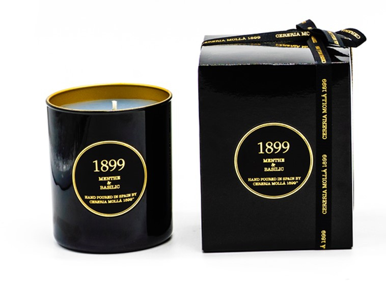 Cereria Mollá 1899 Vonná svíčka Menthe & Basilic, 230 g, black & gold 6680