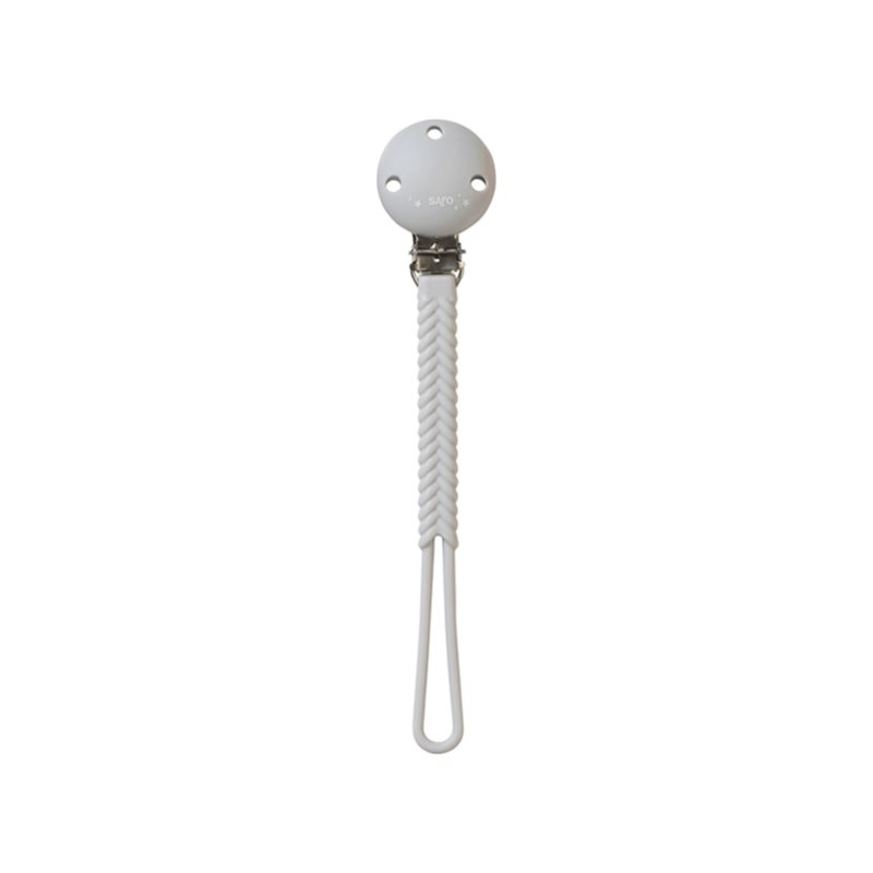 Saro Baby Braided Silicone Pacifier Holder klip na dudlík Gre 1 ks