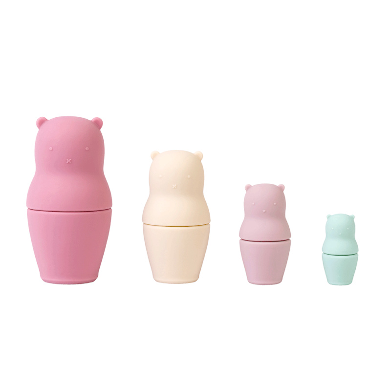 Saro Baby Silicone Didactic Matrioskas aktivity hračka Blossom 4 ks