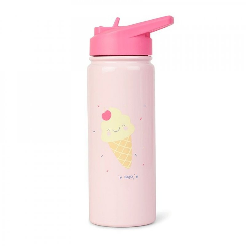 Saro Baby Thermos Bottle with Straw termoska s brčkem Ice Cream 500 ml
