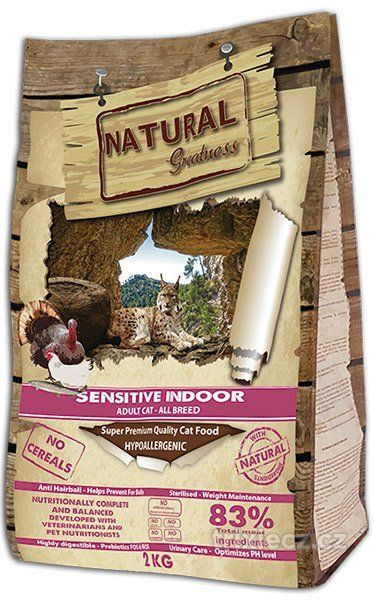 Natural Greatness Sensitive Indoor Cat Recipe/kuře,krůta 600g