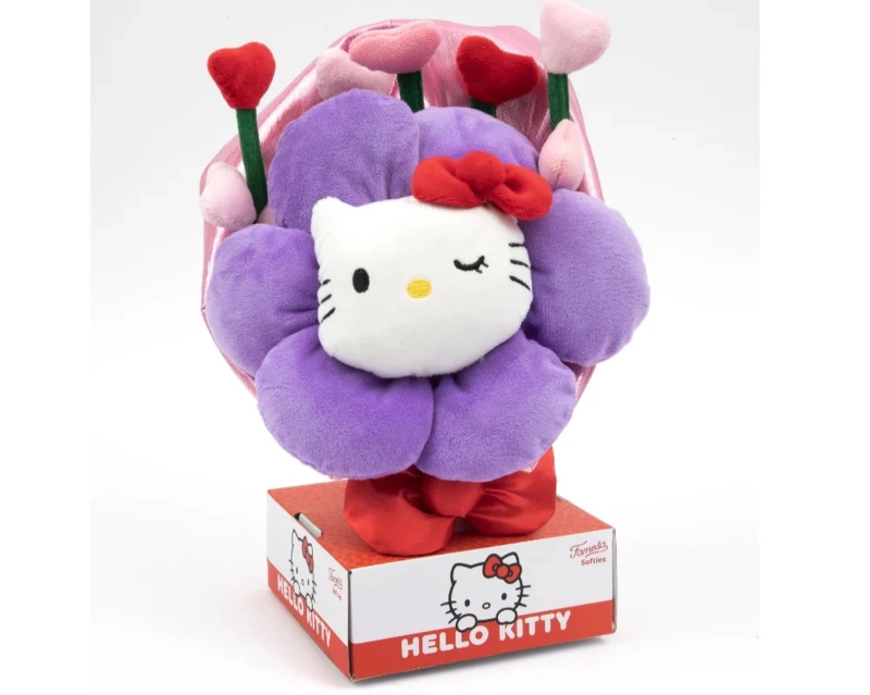 Hello Kitty plyšová hračka s kyticí 30 cm