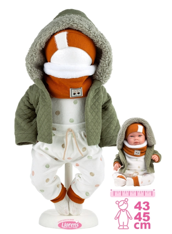 Obleček pro panenku New Born 43–45 cm – 6dílná sada