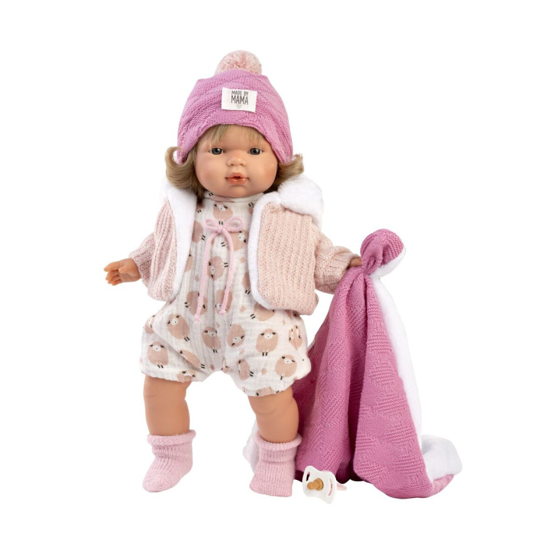 Llorens 38572 LOLA - realistická panenka se zvuky a měkkým látkovým tělem 38 cm