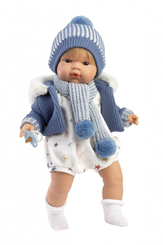 Llorens 38573 SASHA - realistická panenka se zvuky a měkkým látkovým tělem 38 cm