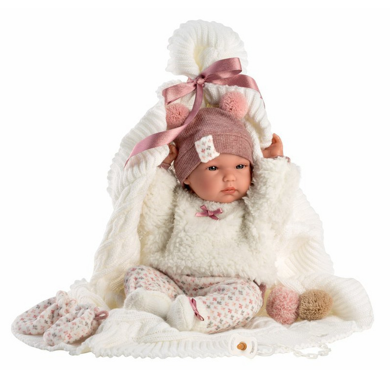 Llorens 63576 NEW BORN HOLČIČKA - realistická panenka miminko s celovinylovým tělem - 35 cm