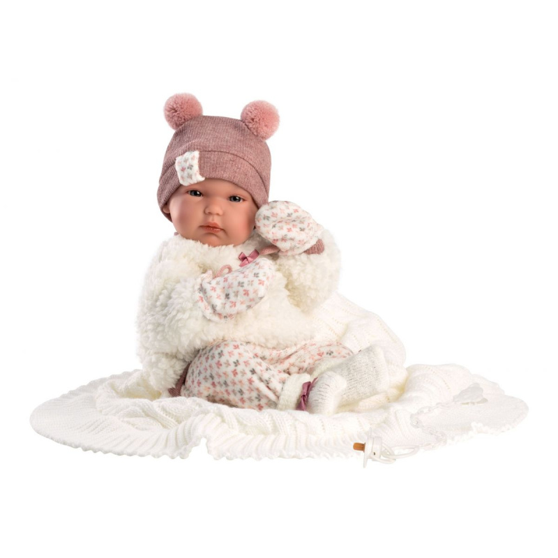 Llorens 63576 NEW BORN HOLČIČKA - realistická panenka miminko s celovinylovým tělem - 35 cm