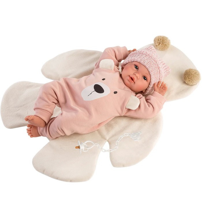 Llorens 63644 NEW BORN - realistická panenka miminko se zvuky a měkkým látkovým tělem - 36 cm