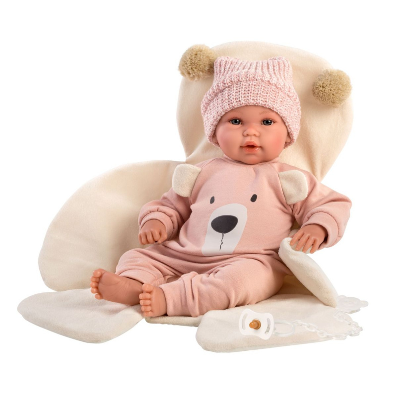 Llorens 63644 NEW BORN - realistická panenka miminko se zvuky a měkkým látkovým tělem - 36 cm