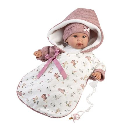 Llorens 63650 NEW BORN realistická miminko se zvuky a měkkým látkovým tělem 36 cm