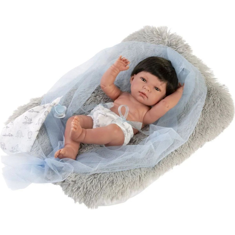 Llorens 73803 NEW BORN CHLAPEČEK - realistická panenka miminko s celovinylovým tělem - 40 cm