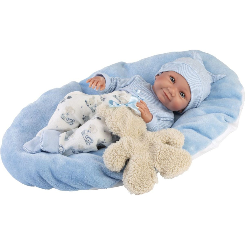 Llorens 73807 NEW BORN CHLAPEČEK - realistická panenka miminko s celovinylovým tělem - 40 cm