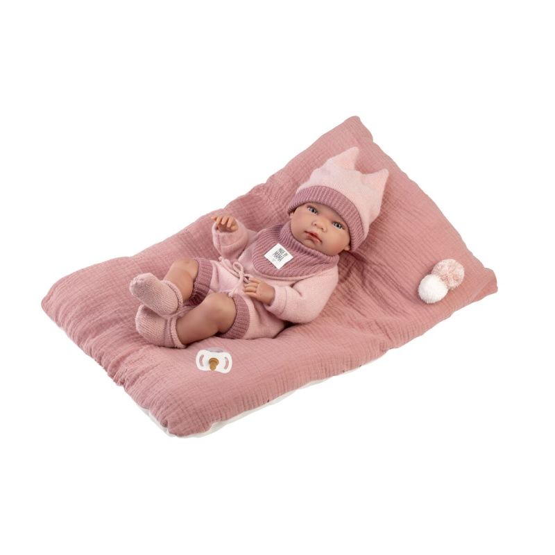 Realistická panenka miminko New Born Holčička s celovinylovým tělem 40 cm