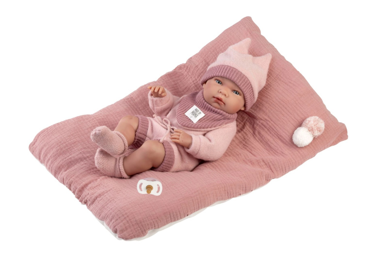 Realistická panenka miminko New Born Holčička s celovinylovým tělem 40 cm