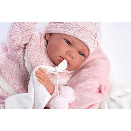 Llorens 73860 NEW BORN HOLČIČKA - realistická panenka miminko s celovinylovým tělem - 40 cm